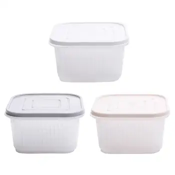 

3pcs Storage Box Drain Refrigerator Fruit Vegetable Crisper Storage Case Storage Crisper for Restaurant Home Store