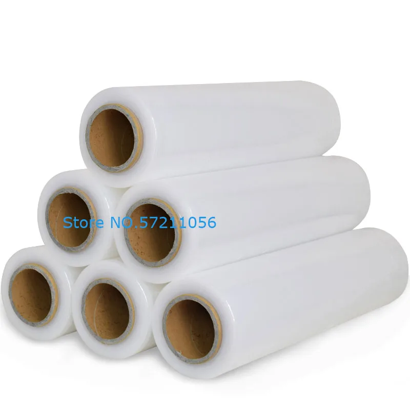 1 Roll 6cm 8cm 12cm 15cm Stretch Wrap Transparent Packing Film Industrial Stretch Plastic Sealer Winding Durable Hand Wrap