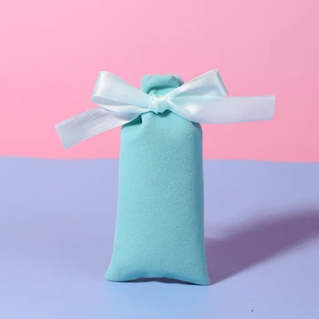 

Velvet Bag Wih Silk Ribbon Jewelry Packaging Drawstring Pouch Custom Logo Makeup Organizer For Birthday Wedding Party Decoration