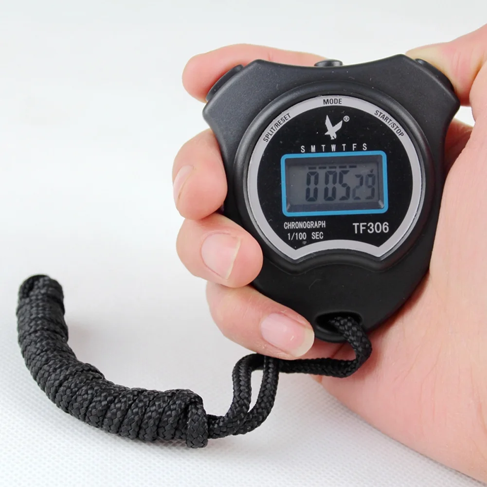 Counter Digital Large Handheld Stopwatch Waterproof Sport With LCD Display Outdoor Strings Lights