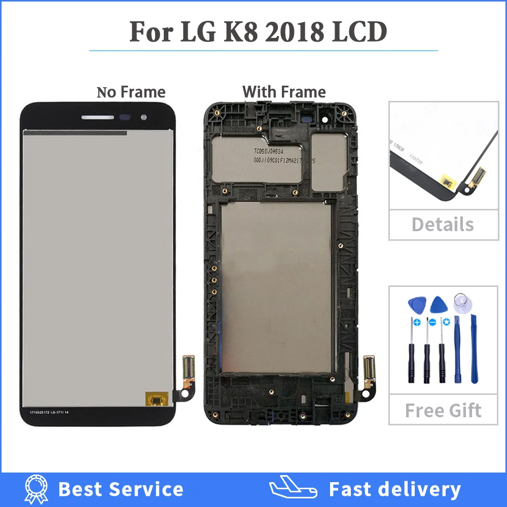 5,0 ''ЖК-дисплей для LG K8 SP200 X210 MX210HM Aristo 2 Plus кодирующий преобразователь сенсорного экрана в сборе Замена нет/с рамкой