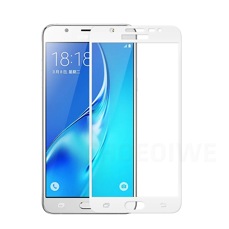White Экран протекторы для Samsung Galaxy J5 Prime G570 G570F J5 J510 J510F SM-J510FN SM-J510F полное покрытие закаленное Стекло пленка - Цвет: White