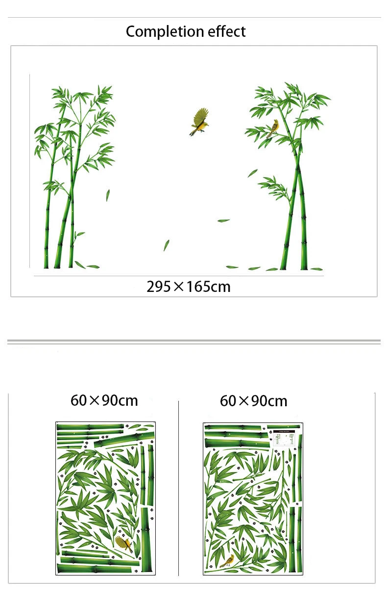 Бамбуковые наклейки для гостиной диван ТВ фон теплые украшения наклейки для учебы настенные бамбуковые наклейки