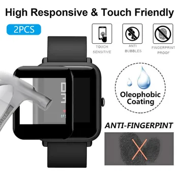 

2PCS Explosion-Proof Smart Watch band Protective Clear Ultra Film Tempered PET Screen Protector for AMAZFIT bip Smart watch