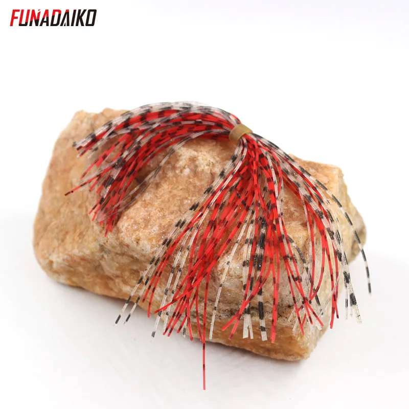 Funadaiko 5 ундлов/Лот Новые Силиконовые юбки рыболовные аксессуары DIY спиннербейты buzzbits резиновые мушки материал длина 13 см - Цвет: red abd black
