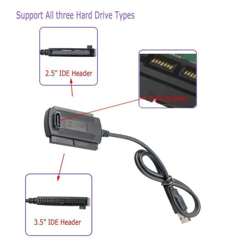

Design Professional Multi-function High-quality USB 2.0 Adapter Connector Converter Hard Disk Drive Adapter Cable