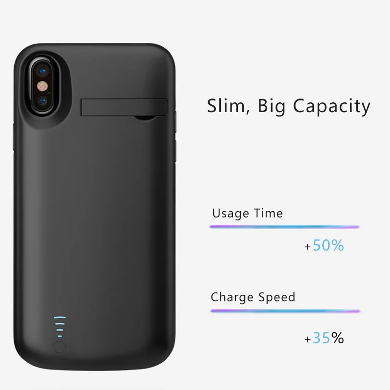 Чехол для аккумулятора чехол зарядки iPhone XS X XR Max внешний аккумулятор 5000 мАч|Чехлы