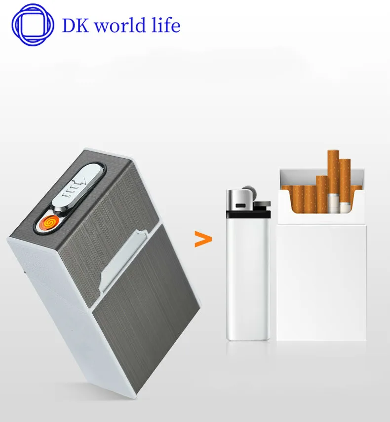 Портсигар прикуриватель зарядка креативный ветер и влагостойкий USB электронный прикуриватель чехол для прикуривателя