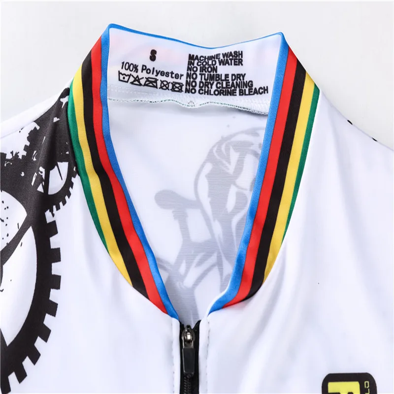 Malciklo men's and  long-sleeved triathlon suit White Cry for freedom bicycle anti-ultraviolet breathable and quick