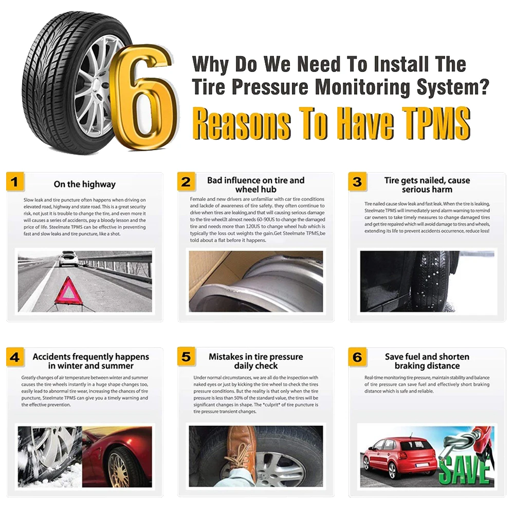TPMS Tire Pressure Alarm system Sensor For Motorcycle/Car tpms Bluetooth 5.0 TMPS Android/IOS Tyre Pressure Monitoring System