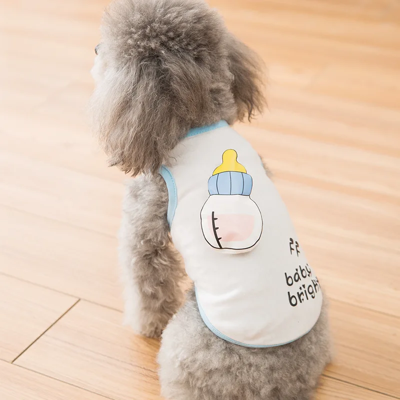 2020 New Summer Dog Breathable Vest T-shirt Cute Cartoon Small Dog Cat Pet Clothes Supplies 06