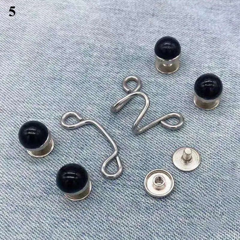 1set Snap Fastener Metal Pants Button Extender Adjustable Free Sewing Buttons for Clothing Jeans Retractable Waist Button Buckle bulliant belt Belts