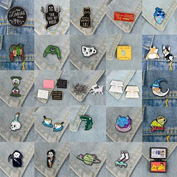 

XEDZ hot selling horror bones hot air balloon bottle bowl skating cake hourglass crocodile cat cake spaceship heart dog fox pins