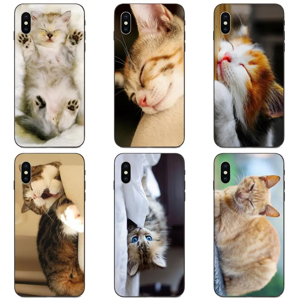 Сонный Кот котенок роскошный высококачественный для Galaxy C5 C7 J1 J2 J3 J330 J5 J6 J7 J730 M20 M30