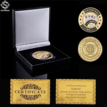 

USA Table Game Poker Card Guard Welcome to Las VegasToken Brisbane Playapl Poker Coin W/ Luxury Box