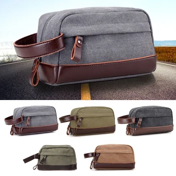 

Men Travel Canvas Toiletry Bag Wash Shower Makeup Organizer Portable Case Pouch