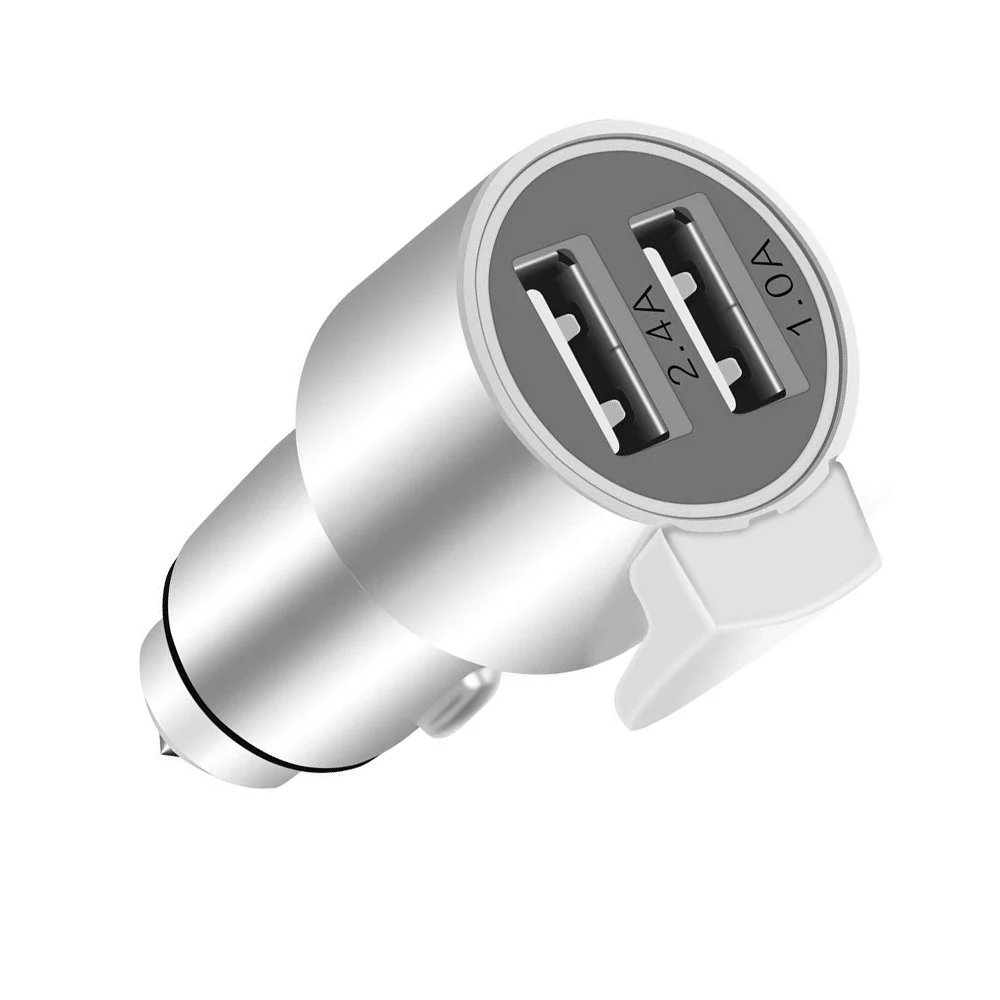 Серебристый 3 в 1 быстрое зарядное устройство двойной зарядное устройство USB ремень безопасности резак аварийный молоток стеклянный выключатель бритвы острый Универсальный светодиодный светильник - Название цвета: Серебристый