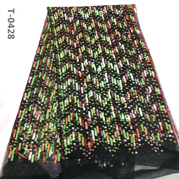 

Latest French Sequins Laces Fabrics 2020 High Quality African Lace Fabric For Wedding Nigerian Lace Material For Party