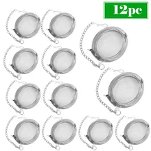 12 шт. ситечко для заварки чая из нержавеющей стали с запирающимся шаром для специй, сетчатый фильтр для инфузионного чая, ситечко для кухни, аксессуары для чая