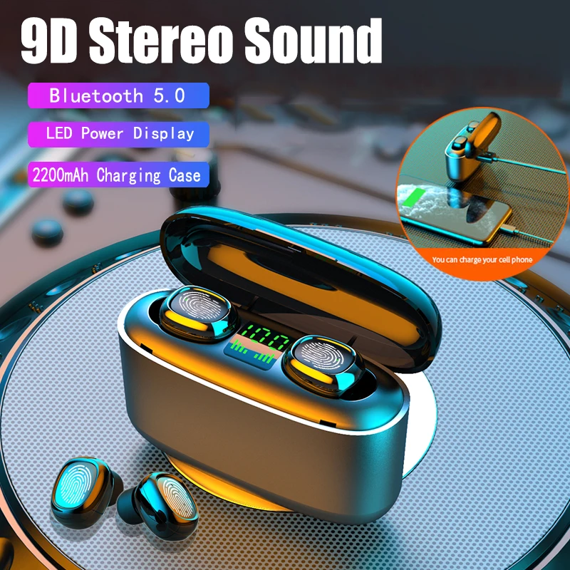 G5S TWS Wireless Bluetooth Earphone Earbud Business Earpieces Waterproof IPX7 Sport HIFI Music Headset For iOS Android
