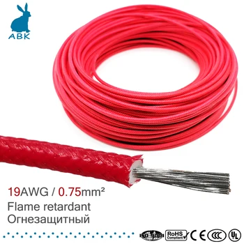 

19AWG 0.75 square millimeter wire cable flame retardant silicone rubber glass fiber high temperature resistance power cable soft