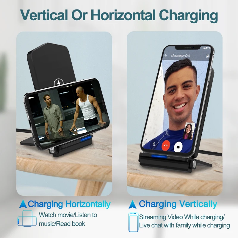 Najtaniej Podogear składana bezprzewodowa ładowarka biurko szybkie ładowanie telefonu komórkowego uchwyt telefonu dla iphone 11 Pro XR X 8 Plus dla samsung S9 S10