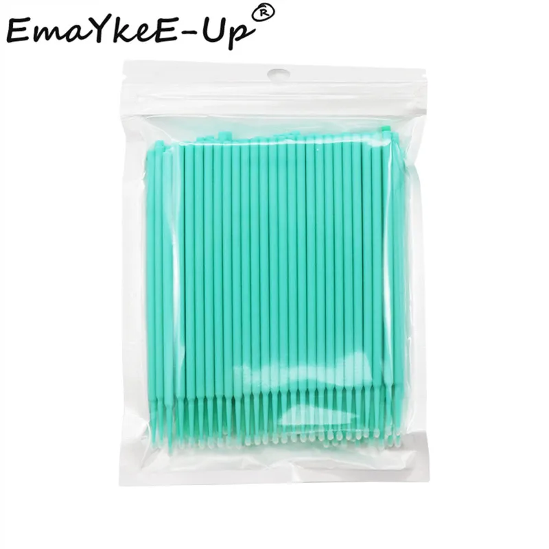 Light 100pcs 100 шт Одноразовые микрощетки для наращивания ресниц индивидуальное Удаление ресниц тампон микрощетки для наращивания ресниц инструменты для макияжа - Handle Color: Light 100pcs