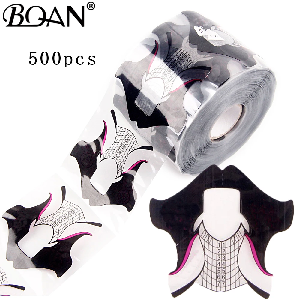 BQAN 50/100/500 шт. дизайн Пластик черные волосы Форма формы для наращивания ногтей советы инструмент для маникюра-моментальный эффект! УФ гель
