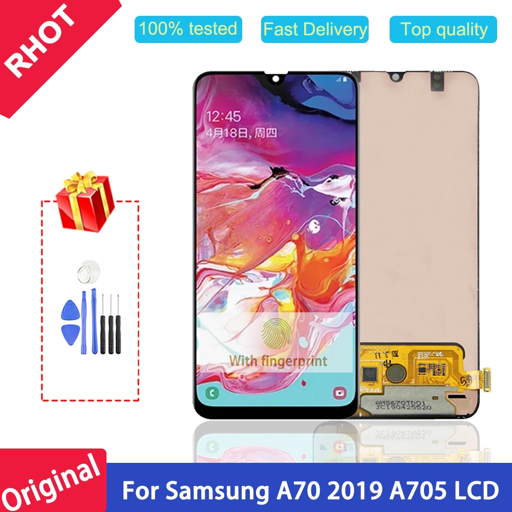 100% протестированный 6 7 &quotоригинальный AMOLED ЖК дисплей для Samsung Galaxy A70 A705 A705F