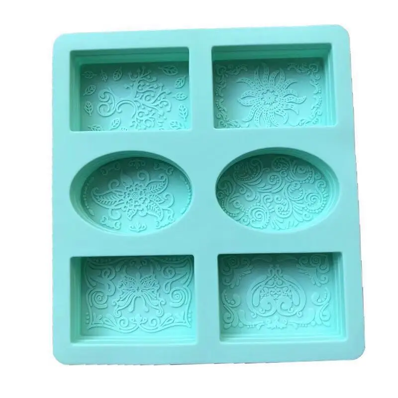 6 отверстий 3D силиконовые формы для мыловарения формы для мыла листья формы для мыловарения формы для свечей DIY инструмент для украшения торта ручной работы ремесло - Цвет: green A