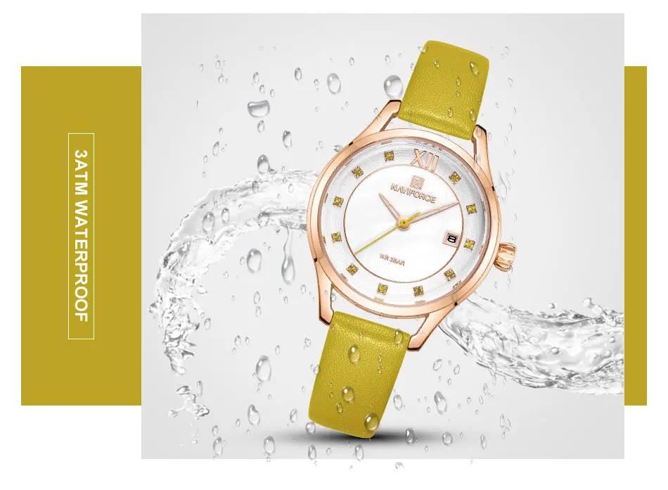 Naviforce женские часы лучший бренд класса люкс модные часы женские кварцевые часы Элегантные кожаные женские часы