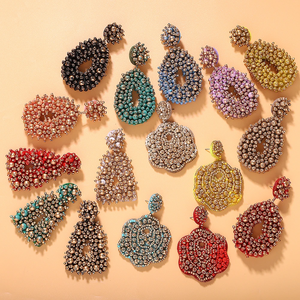 

Boho Elegant Bird Star Leaf Beads Earrings for Women Lady New Fashion Flower Statement Tassel Dangle Drop Earrings Party Gift