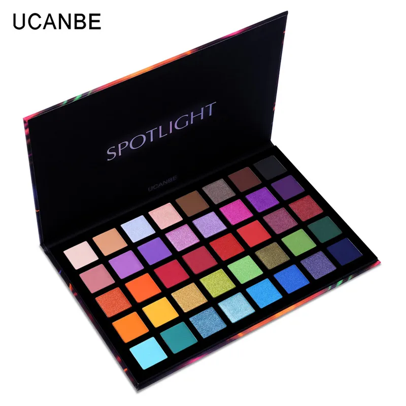 Ucanbe Spotlight тени для век Палитра Водонепроницаемый 40 цветов мерцающий матовый Тени