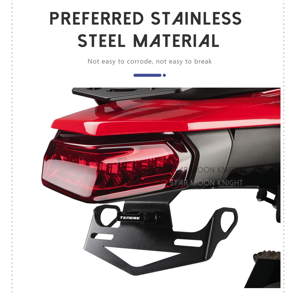 Motorcycle Rear License Plate Holder Bracket with Light Tail Tidy Fender Eliminator for Yamaha Tenere 700 XT700Z Tenere700-motorcycle license plate holder