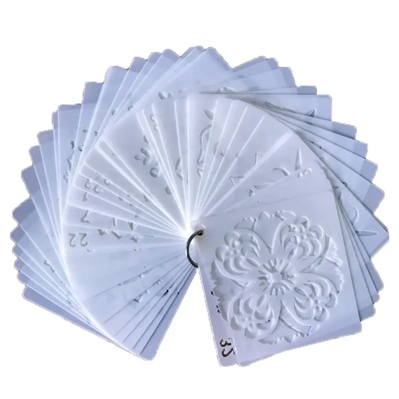 Paquete de 36/56 plantillas de pinturas de punto de Mandala, plantillas de plantilla de Mandala pequeñas L4MA