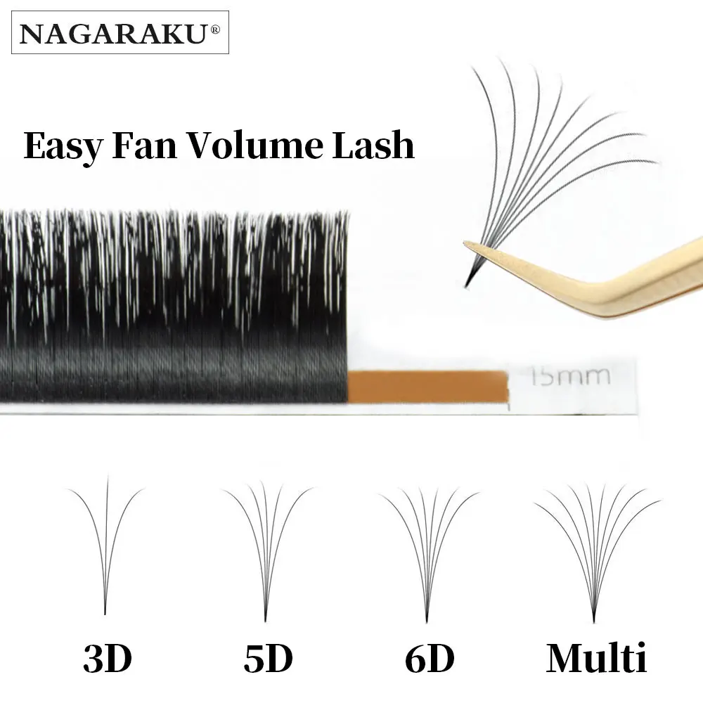 NAGARAKU Easy Fanning Auto Fans Eyelash Extension Self Handing Making Fast  Bloom Flowering Pre-bonded Lashes Mega Volume