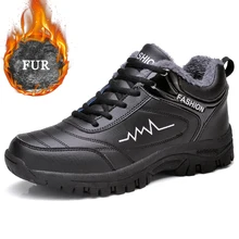 

Winter Men Boots Warm Waterproof Snow Boots 2020 New Male Comfortable Outdoor Walking Casual Shoes Leather Sneakers Men Shoes