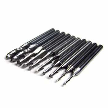 

1-3.175mm Shank Carbide Ball Nose End Mill CNC Engraving Router Bit Kit New