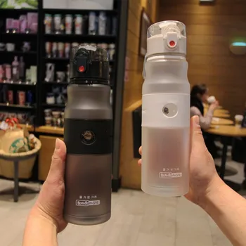 

750ml Large Capacity Sports Kettle Creative Plastic Straw Cup with Rope Sealed Leakproof Outdoor Fitness Travel Portable Bottles