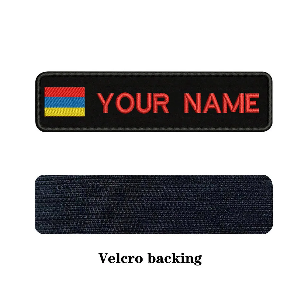 Rose red-Velcro Вышивка На Заказ Флаг РА имя или заплатка с текстом 10 см* 2,5 см значок Утюг на или липучке Подложка для одежды брюки рюкзак шляпа - Цвет: Rose red-Velcro