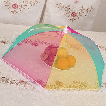

6Pcs Food Cover Foldable Anti-Fly Dust-Proof Net Food Protection Cover Dining Table Tent Kitchen Supplies