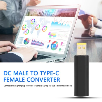

DC Male to Type-C Female Converter 12V Square Laptop PD Power Charger Connector for Office Caring Computer Supplies