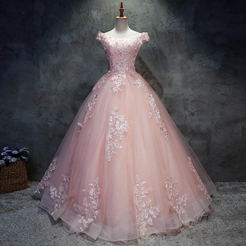 Розовое Кружевное бальное платье Quinceanera пышное Пышное Бальное Платье 15 лет на 2019 |