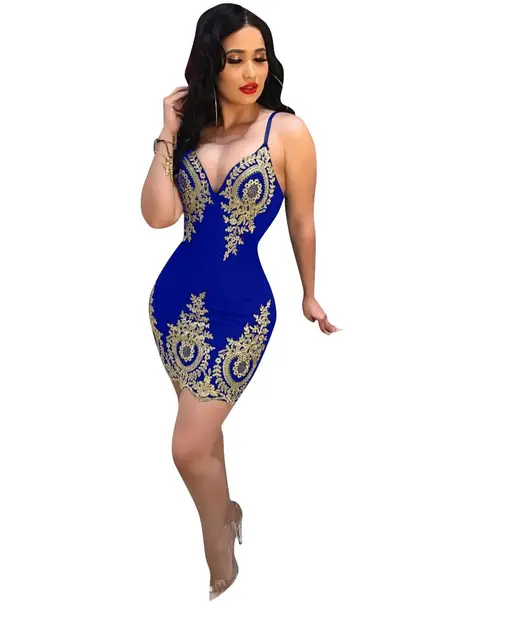 New Fashion Sexy Strapless Women Bandage Bodycon Desigual Dress Long Sleeve Embroidery Party Dresses blue