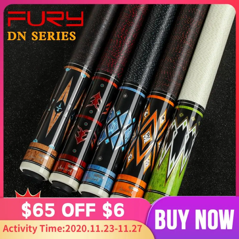 

Original FURY DN Pool Cue Stick Kit Billiard Cue 13mm Tip Professional Hard Maple Stick Athlete digital decal linen thread wrap