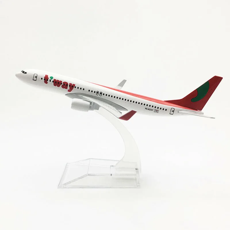 16 см 1/400 самолёт Боинг B737 модель авиакомпании корейские T Way литая самолета из