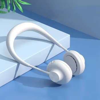 

Bladeless Hands-free Neck Band Hands-Free Hanging USB Rechargeable Dual Neck Fans Mini Fan Air Cooler Summer Portable 2000mA
