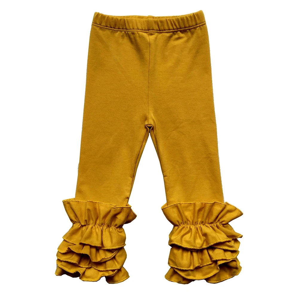 Baby Girls Triple Ruffle Knit Pants Leggings Fall Boutique Layer Ruffle Leggings,Girls Icing Tight Leggings