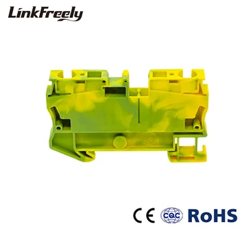 

ST-6PE 10pcs Plug-in Type Spring Electrical Ground Wire Terminantor Terminal Block Connectors Din Rail for Wiring Connection