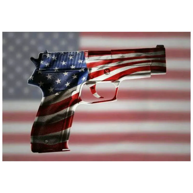 New 5d diamond painting american flag pattern full square / round gun icon sticker embroidery mosaic art | Дом и сад
